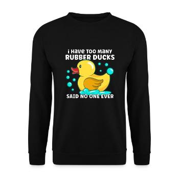 Rubber Duck Ducks Bird Hunt Duck lover Gift Idea - Unisex Sweatshirt - black - Front - Alina (178cm) & Michal (187cm)