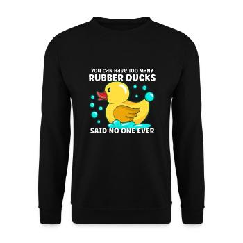 Rubber Duck Ducks Bird Hunt Duck lover Gift Idea - Unisex Sweatshirt - black - Front - Alina (178cm) & Michal (187cm)