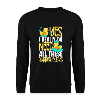 Rubber Duck Ducks Bird Hunt Duck lover Gift Idea - Unisex Sweatshirt - black - Front - Alina (178cm) & Michal (187cm)