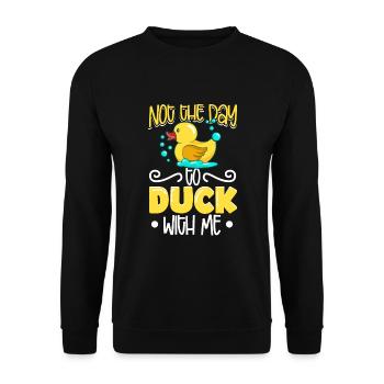 Rubber Duck Ducks Bird Hunt Duck lover Gift Idea - Unisex Sweatshirt - black - Front - Alina (178cm) & Michal (187cm)