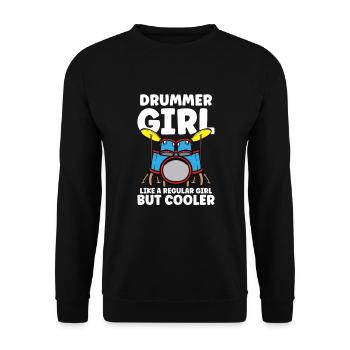 Drummer Drums Music Drum Set Drumming - Unisex Sweatshirt - black - Front - Alina (178cm) & Michal (187cm)
