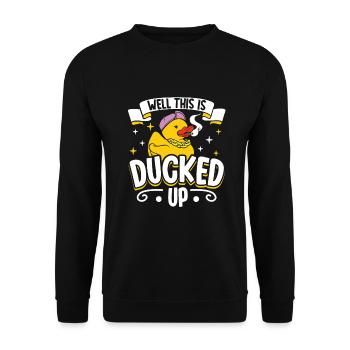 Rubber Ducks Duck Duck Lovers Bathroom - Unisex Sweatshirt - black - Front - Alina (178cm) & Michal (187cm)