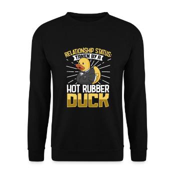 Rubber Ducks Duck Duck Lovers Bathroom - Unisex Sweatshirt - black - Front - Alina (178cm) & Michal (187cm)