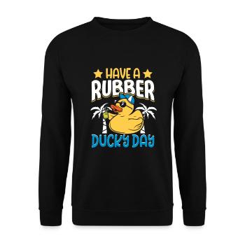Rubber Ducks Duck Duck Lovers Bathroom - Unisex Sweatshirt - black - Front - Alina (178cm) & Michal (187cm)