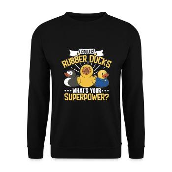 Rubber Ducks Duck Duck Lovers Bathroom - Unisex Sweatshirt - black - Front - Alina (178cm) & Michal (187cm)