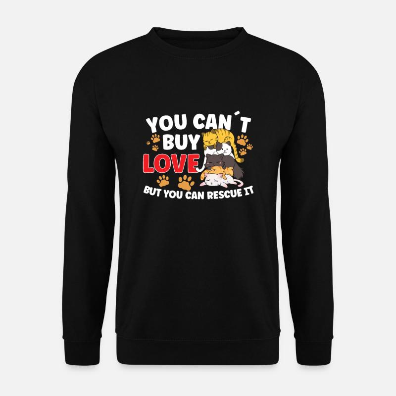Cat RESCUE ANIMAL RIGHTS RESCUE Cat ADOPTION - Unisex Pullover - Schwarz