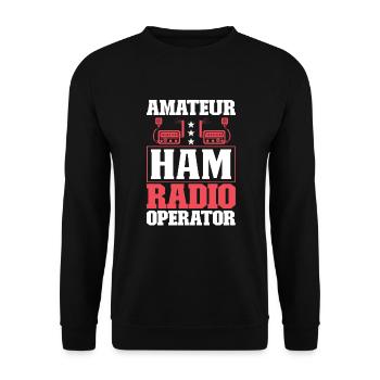 Opérateur radioamateur Signal radioamateur - Sweat-shirt Unisexe - noir - Devant - Alina (178cm) & Michal (187cm)