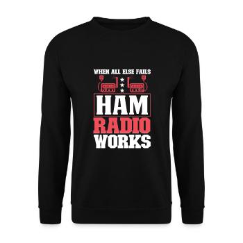 Opérateur radioamateur Signal radioamateur - Sweat-shirt Unisexe - noir - Devant - Alina (178cm) & Michal (187cm)