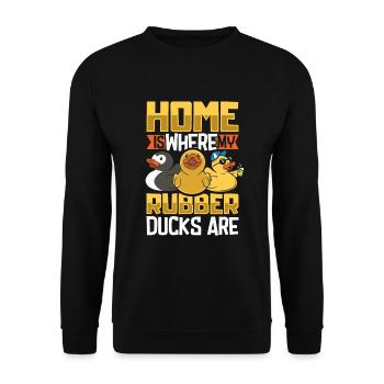 Rubber Ducks Duck Duck Lovers Bathroom - Unisex Sweatshirt - black - Front - Alina (178cm) & Michal (187cm)