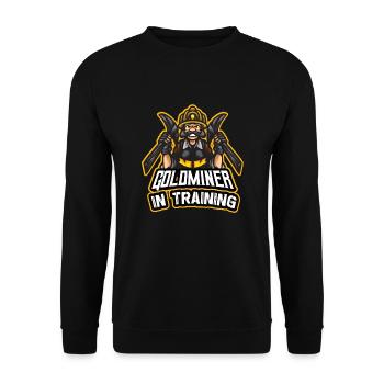 Goldgräber Goldbergbau Goldwaschen Goldmine - Unisex Pullover - Schwarz - Vorne - Alina (178cm) & Michal (187cm)