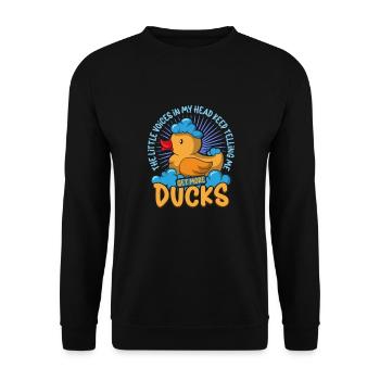 Rubber Duck Ducks Bird Hunt Duck lover Gift Idea - Unisex Sweatshirt - black - Front - Alina (178cm) & Michal (187cm)