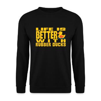 Rubber Ducks Duck Duck Lovers Bathroom - Unisex Sweatshirt - black - Front - Alina (178cm) & Michal (187cm)