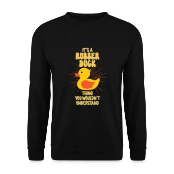 Canards en caoutchouc Canard Duck Lovers Salle de bain - Sweat-shirt Unisexe - noir - Devant - Alina (178cm) & Michal (187cm)