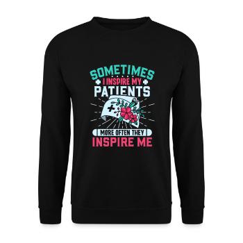 Nurse Nursing Clinic Paramedic - Unisex Sweatshirt - black - Front - Alina (178cm) & Michal (187cm)