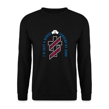 Nurse Nursing Clinic Paramedic - Unisex Sweatshirt - black - Front - Alina (178cm) & Michal (187cm)