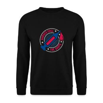 Nurse Nursing Clinic Paramedic - Unisex Sweatshirt - black - Front - Alina (178cm) & Michal (187cm)