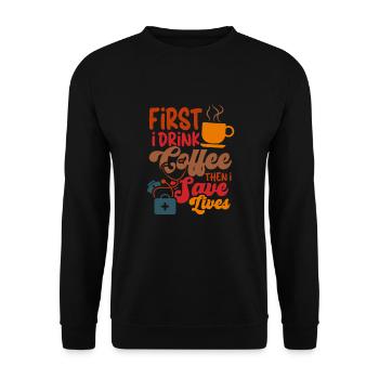 Nurse Nursing Clinic Paramedic - Unisex Sweatshirt - black - Front - Alina (178cm) & Michal (187cm)