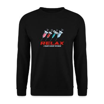 Nurse Nursing Clinic Paramedic - Unisex Sweatshirt - black - Front - Alina (178cm) & Michal (187cm)