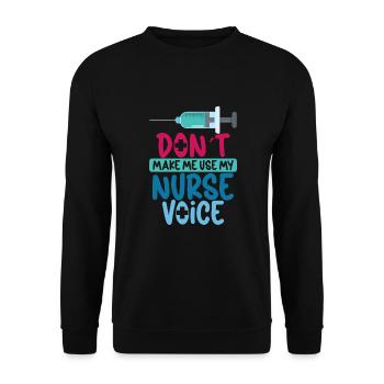 Krankenschwester Krankenpflege Klinik Sanitäter - Unisex Pullover - Schwarz - Vorne - Alina (178cm) & Michal (187cm)