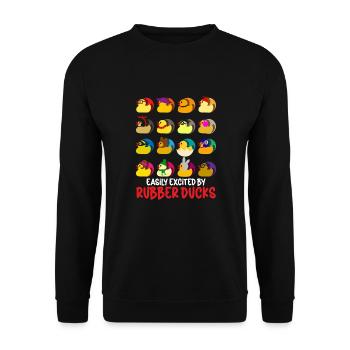 Rubber Duck Ducks Bird Hunt Duck lover Gift Idea - Unisex Sweatshirt - black - Front - Alina (178cm) & Michal (187cm)