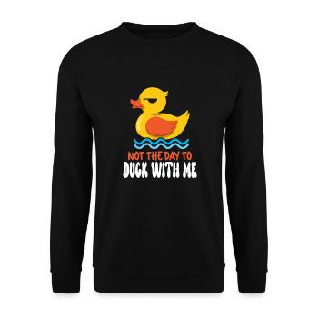 Rubber Duck Ducks Bird Hunt Duck lover Gift Idea - Unisex Sweatshirt - black - Front - Alina (178cm) & Michal (187cm)