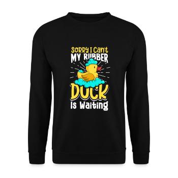 Rubber Ducks Duck Duck Lovers Bathroom - Unisex Sweatshirt - black - Front - Alina (178cm) & Michal (187cm)