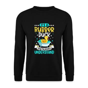 Rubber Ducks Duck Duck Lovers Bathroom - Unisex Sweatshirt - black - Front - Alina (178cm) & Michal (187cm)