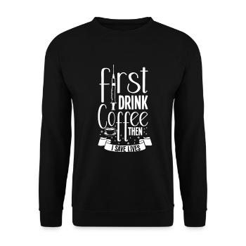 Nurse Nursing Clinic Paramedic - Unisex Sweatshirt - black - Front - Alina (178cm) & Michal (187cm)