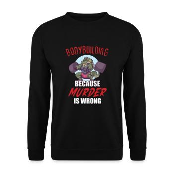 Bodybuilding Powerlifting Weightlifting Fitness - Unisex Pullover - Schwarz - Vorne - Alina (178cm) & Michal (187cm)