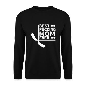 Eishockey-spieler Lustiger Eishockey-team-tormann - Unisex Sweatshirt - black - Front - Alina (178cm) & Michal (187cm)