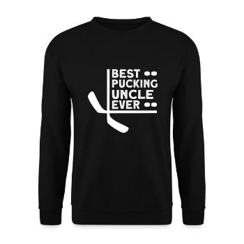 Eishockey-spieler Lustiger Eishockey-team-tormann - Unisex Sweatshirt - black - Front - Alina (178cm) & Michal (187cm)