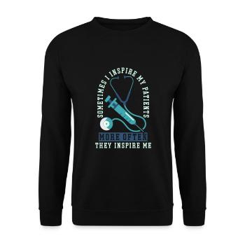 Nurse Nursing Clinic Paramedic - Unisex Sweatshirt - black - Front - Alina (178cm) & Michal (187cm)