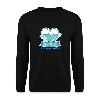 Nurse Nursing Clinic Paramedic - Unisex Sweatshirt - black - Front - Alina (178cm) & Michal (187cm)