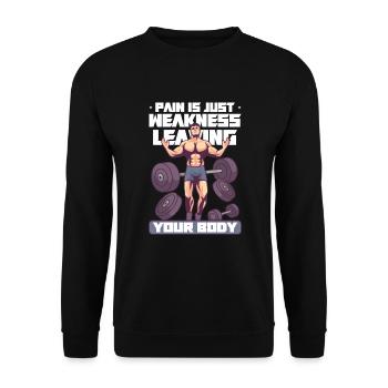 Bodybuilding Powerlifting Weightlifting Fitness - Unisex Pullover - Schwarz - Vorne - Alina (178cm) & Michal (187cm)