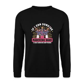 Marching Band Clarinetist School Rehearsal Music - Unisex Sweatshirt - black - Front - Alina (178cm) & Michal (187cm)
