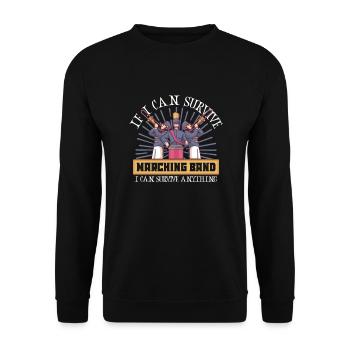 Marching Band Clarinetist School Rehearsal Music - Unisex Sweatshirt - black - Front - Alina (178cm) & Michal (187cm)