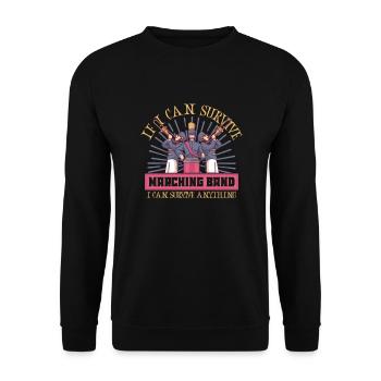 Marching Band Clarinetist School Rehearsal Music - Unisex Sweatshirt - black - Front - Alina (178cm) & Michal (187cm)