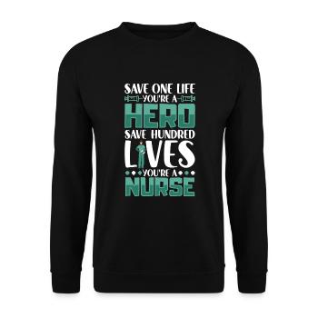Nurse Nursing Clinic Paramedic - Unisex Sweatshirt - black - Front - Alina (178cm) & Michal (187cm)