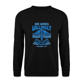 Nurse Nursing Clinic Paramedic - Unisex Sweatshirt - black - Front - Alina (178cm) & Michal (187cm)