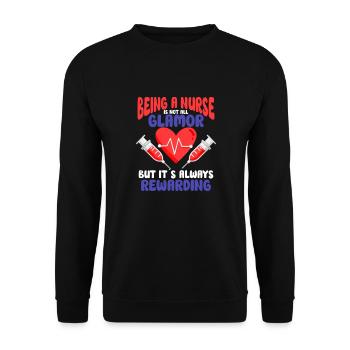Nurse Nursing Clinic Paramedic - Unisex Sweatshirt - black - Front - Alina (178cm) & Michal (187cm)
