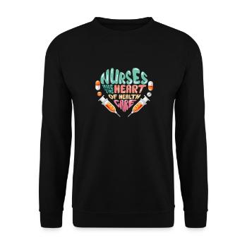 Krankenschwester Krankenpflege Klinik Sanitäter - Unisex Pullover - Schwarz - Vorne - Alina (178cm) & Michal (187cm)