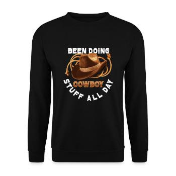 Cowboy Barn Bull Rider Rodeo Country Western - Unisex Pullover - Schwarz - Vorne - Alina (178cm) & Michal (187cm)