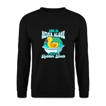 Rubber Duck Ducks Bird Hunt Duck lover Gift Idea - Unisex Sweatshirt - black - Front - Alina (178cm) & Michal (187cm)