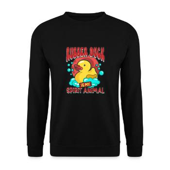 Rubber Duck Ducks Bird Hunt Duck lover Gift Idea - Unisex Sweatshirt - black - Front - Alina (178cm) & Michal (187cm)