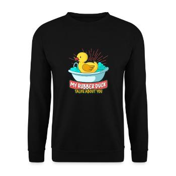 Gummiente Gummienten Entenliebhaber Badezimmer - Unisex Pullover - Schwarz - Vorne - Alina (178cm) & Michal (187cm)