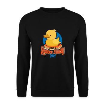 Gummiente Gummienten Entenliebhaber Badezimmer - Unisex Pullover - Schwarz - Vorne - Alina (178cm) & Michal (187cm)