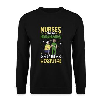 Nurse Nursing Clinic Paramedic - Unisex Sweatshirt - black - Front - Alina (178cm) & Michal (187cm)