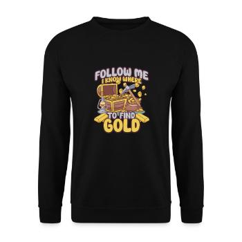 chercheur d'or extraction d'or orpaillage mine d'or - Sweat-shirt Unisexe - noir - Devant - Alina (178cm) & Michal (187cm)