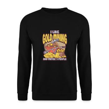 chercheur d'or extraction d'or orpaillage mine d'or - Sweat-shirt Unisexe - noir - Devant - Alina (178cm) & Michal (187cm)