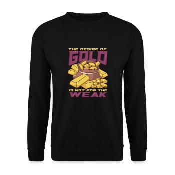 Goldgräber Goldbergbau Goldwaschen Goldmine - Unisex Pullover - Schwarz - Vorne - Alina (178cm) & Michal (187cm)